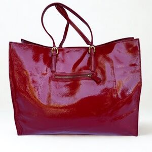 Candy Apple Red Patent Leather Tote | Talbots | Never Used!